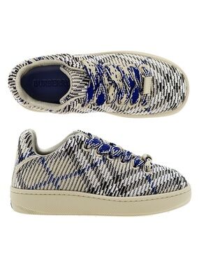 Burberry Woman Knit Box Sneakers Lichen Ip Check Size 38 New